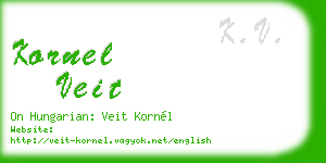 kornel veit business card